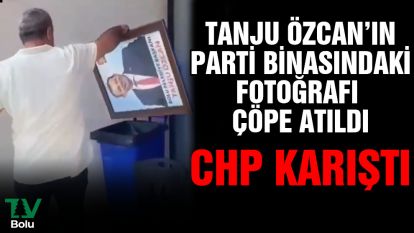 Tanju Özcan'ın parti binasındaki fotoğrafı çöpe atıldı...CHP karıştı