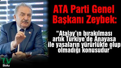 ATA Parti Genel Başkanı Zeybek:  "Atalay'ın bırakılması artık Türkiye'de Anayasa ile yasaların yürürlükte olup olmadığı konusudur"